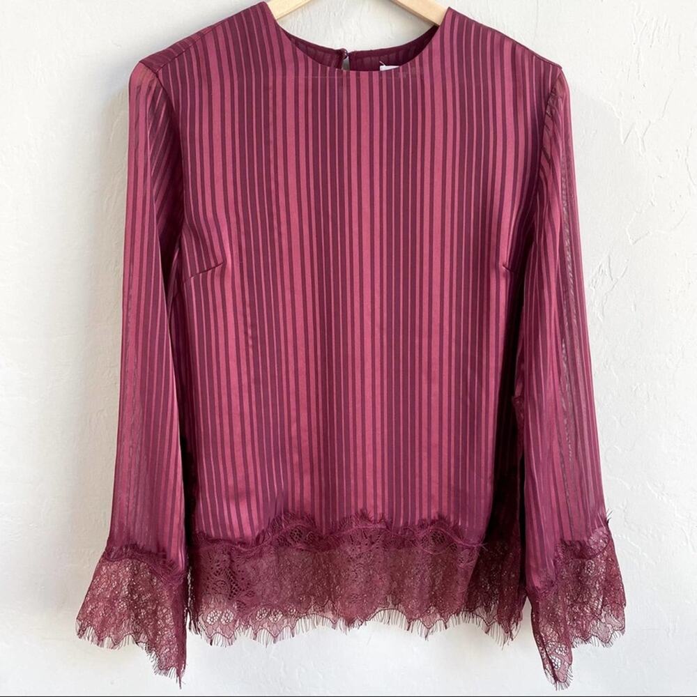 NWT Tularosa Angelina Maroon Lace Long‎ Sleeve Top Small